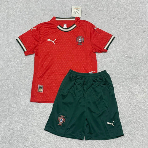 Camisa e Pantalones Cortos para Niño Portugal Home 25/26