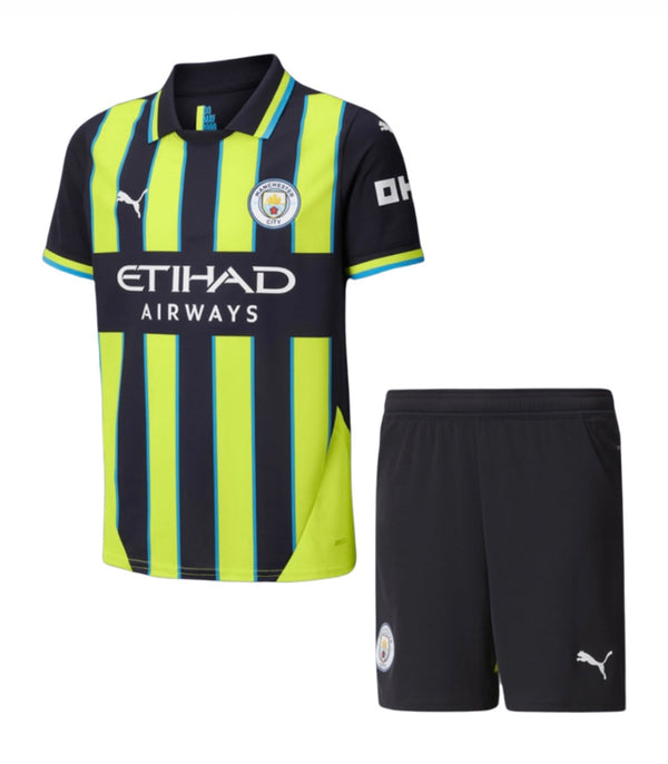 Camisa e Pantalones Cortos para Niños Manchester City Away 24/25