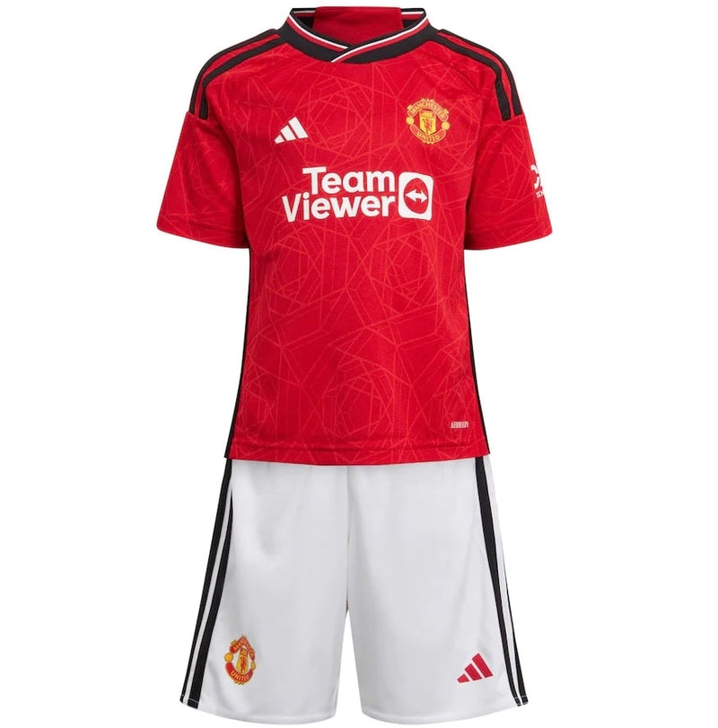 Camiseta y Pantalones Cortos para Niño Manchester United Home 23/24