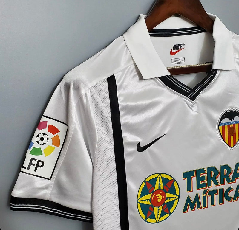 Camiseta retro Valencia 2001 primera equipación – con parche