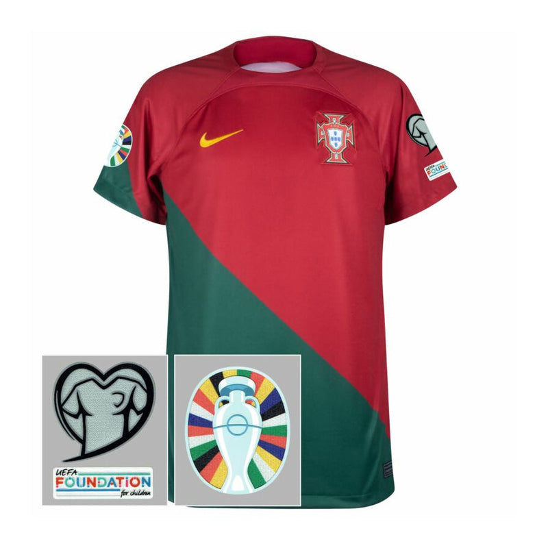 Camiseta Portugal Home 2022-2023 incl. Conjunto de parches de clasificación para la Eurocopa 2024