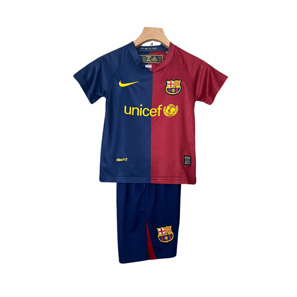 Camiseta y Pantalón Corto Niño FC Barcelona Home Retro 08/09