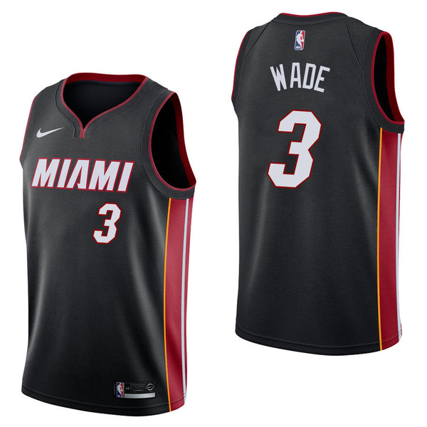 Camiseta NBA Miami Heat Negra - Wade #3