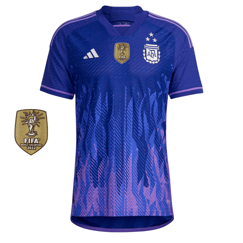 CAMISETA ARGENTINA II EQUIPACIÓN - 3 ESTRELLAS - 22/23 - CON PARCHE DE CAMPEÓN DE LA COPA DEL MUNDO