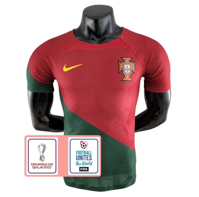 Camiseta Portugal Home versión del jugador 22/23 - Parche Copa Del Mundo